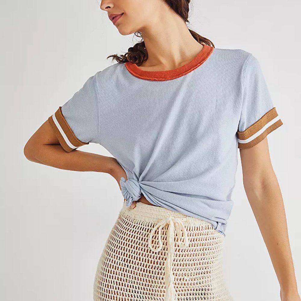 NEW! Free People Let’s Do This Tee in Blue